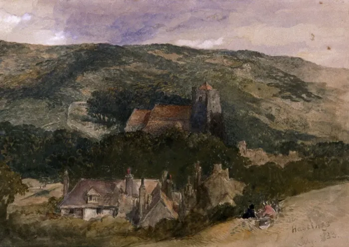 Framed Print : View at Hastings, 1853. Artist: Sir John Gilbert Framed Print : View at Hastings, 1853. Artist: Sir John Gilbert