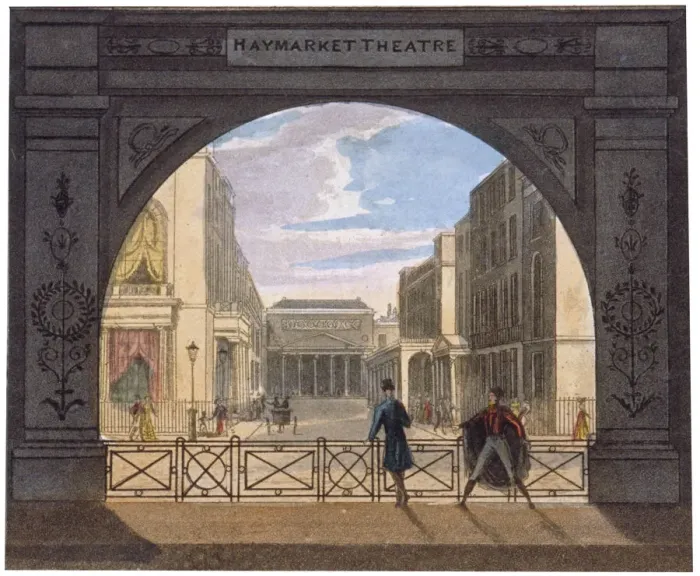 Framed Print : View of the Haymarket Theatre, London, c1820 Framed Print : View of the Haymarket Theatre, London, c1820