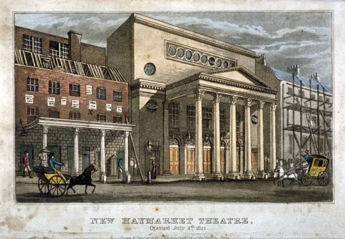 Framed Print : View of the Haymarket Theatre, Westminster, London, 1821 Framed Print : View of the Haymarket Theatre, Westminster, London, 1821