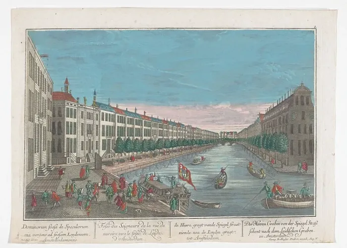 Framed Print : View of the Herengracht in Amsterdam, 1742-1801. Creator: Anon Framed Print : View of the Herengracht in Amsterdam, 1742-1801. Creator: Anon