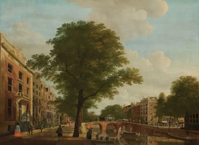 Framed Print : View of the Herengracht near the Leidsestraat, Amsterdam, 1774. Creator: Hendrick Keun Framed Print : View of the Herengracht near the Leidsestraat, Amsterdam, 1774. Creator: Hendrick Keun