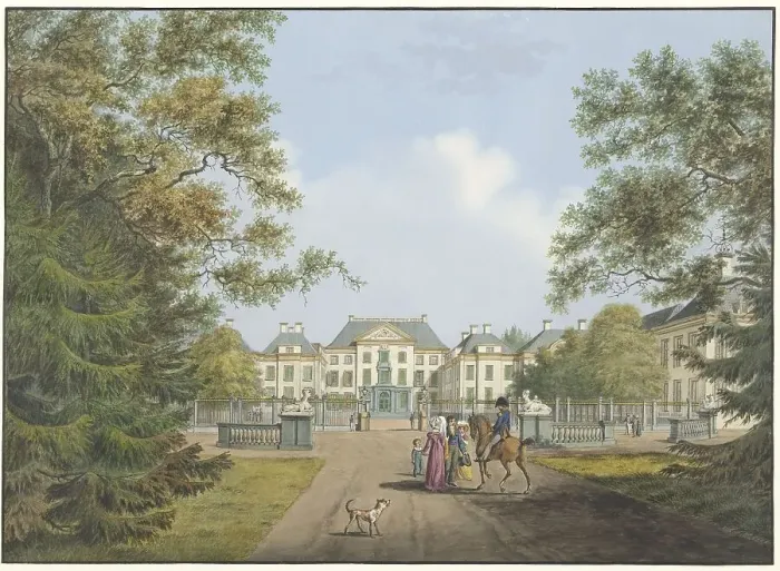 Framed Print : View of Het Loo Palace, 1784-1828. Creator: Cornelis de Kruyff Framed Print : View of Het Loo Palace, 1784-1828. Creator: Cornelis de Kruyff