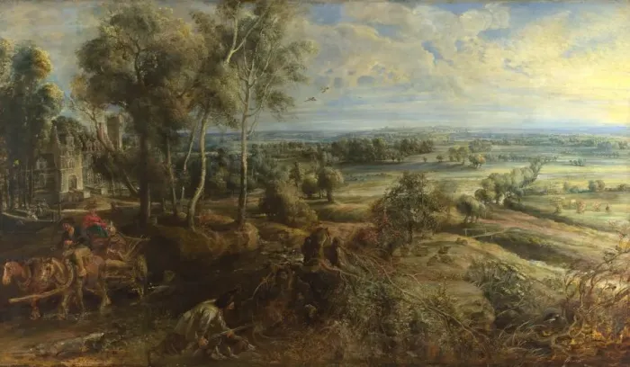 Framed Print : A View of Het Steen in the Early Morning, ca 1636. Artist: Rubens, Pieter Paul (1577-1640) Framed Print : A View of Het Steen in the Early Morning, ca 1636. Artist: Rubens, Pieter Paul (1577-1640)