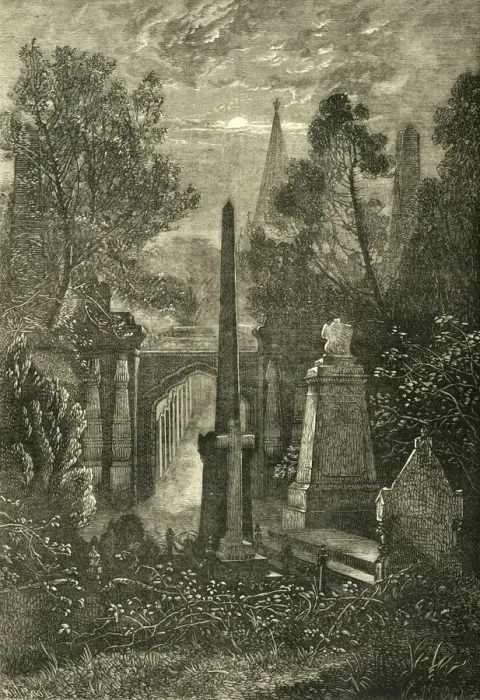 Framed Print : View in Highgate Cemetery, c1876. Creator: Unknown Framed Print : View in Highgate Cemetery, c1876. Creator: Unknown