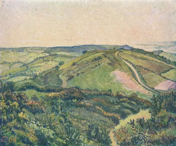 Framed Print : View from the Hill, Fishpond, c1913. Artist: Lucien Pissaro Framed Print : View from the Hill, Fishpond, c1913. Artist: Lucien Pissaro