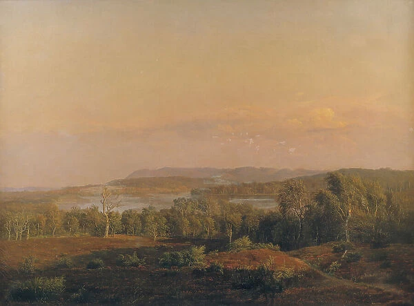 A View towards Himmelbjerget, Jutland. Evening, 1838. Creator: Dankvart Dreyer