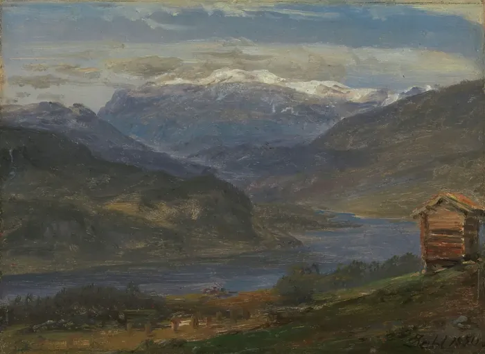 Framed Print : View of Hjelle in Valdres, 1850. Creator: Johan Christian Dahl Framed Print : View of Hjelle in Valdres, 1850. Creator: Johan Christian Dahl