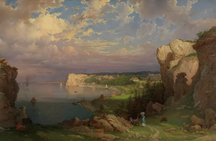 Framed Print : View from Hogklint towards Visby, 1869. Creator: Johan Kristian Berger Framed Print : View from Hogklint towards Visby, 1869. Creator: Johan Kristian Berger