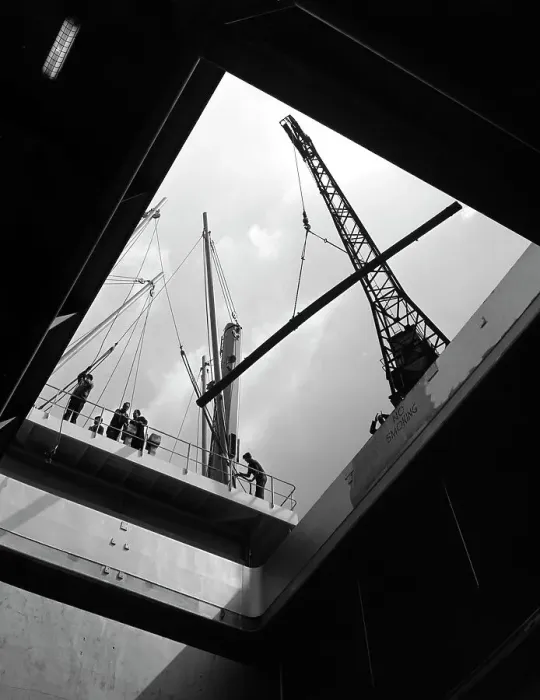 Framed Print : View from the hold of the Manchester Renown, Manchester, 1964 Framed Print : View from the hold of the Manchester Renown, Manchester, 1964