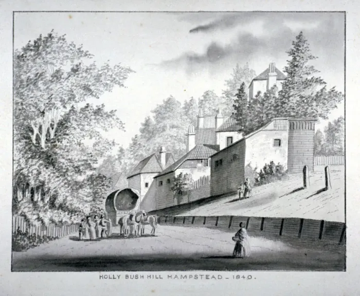 Framed Print : View of Holly Bush Hill, Hampstead, London, 1840 Framed Print : View of Holly Bush Hill, Hampstead, London, 1840