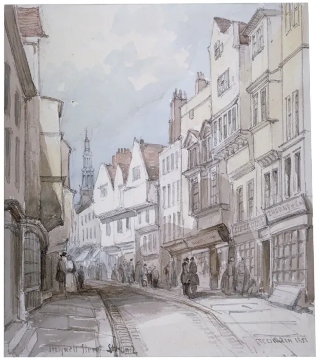 Framed Print : View of Holywell Street, Westminster, London, 1851 Framed Print : View of Holywell Street, Westminster, London, 1851