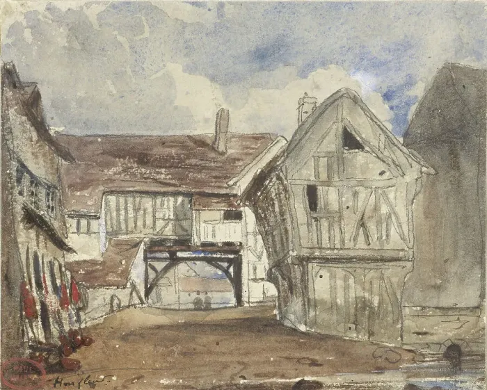 Framed Print : View at Honfleur, 1861-1866. Creator: Paul Huet Framed Print : View at Honfleur, 1861-1866. Creator: Paul Huet