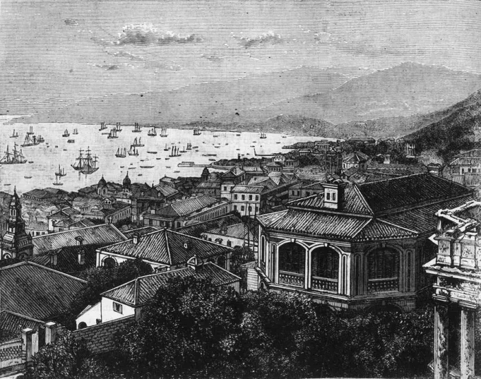 Framed Print : View of Hong Kong, c1891. Creator: James Grant Framed Print : View of Hong Kong, c1891. Creator: James Grant