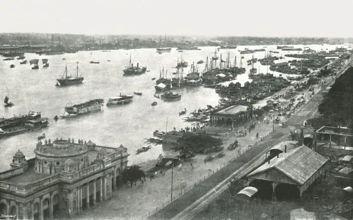 Framed Print : View from the Hooghly Bridge, Calcutta, India, 1895. Creator: Unknown Framed Print : View from the Hooghly Bridge, Calcutta, India, 1895. Creator: Unknown