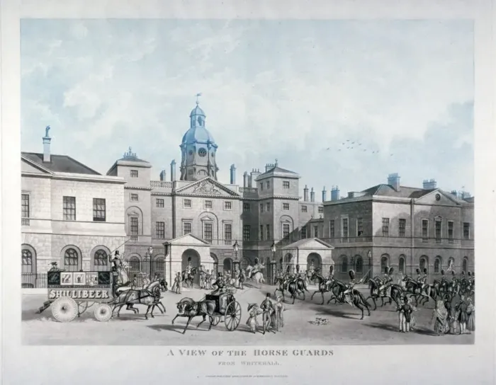 Framed Print : A view of the Horse Guards from Whitehall, Westminster, London, 1836 Framed Print : A view of the Horse Guards from Whitehall, Westminster, London, 1836