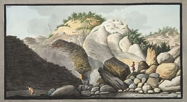 View of the hot spring, Pisciarelli, from a part of the Cone of the Solfaterra, 1776