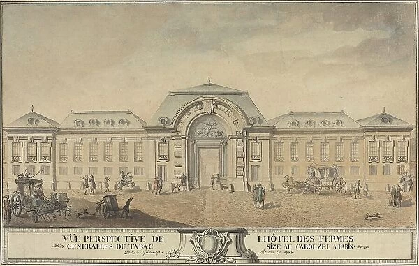 View of the Hôtel des Fermes Générales du Tabac, 1763. Creator: Jean-Michel Moreau