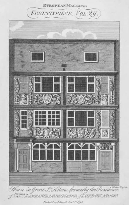 Framed Print : View of a house in Great St Helens, City of London, 1796 Framed Print : View of a house in Great St Helens, City of London, 1796