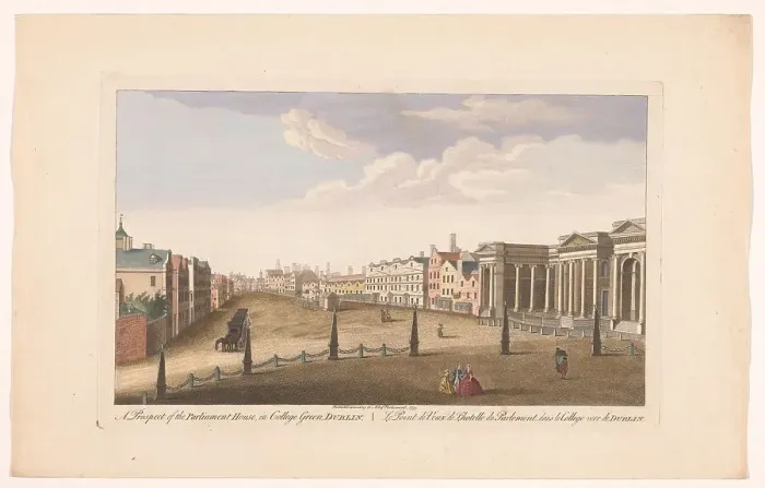 Framed Print : View of the House of Parliament on College Green Square in Dublin, 1753. Creators: Fabr. Parr, James Mason Framed Print : View of the House of Parliament on College Green Square in Dublin, 1753. Creators: Fabr. Parr, James Mason