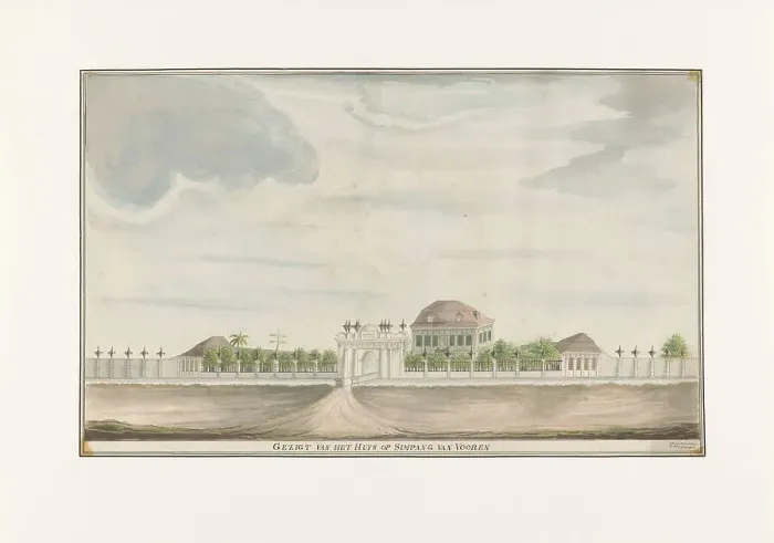 Framed Print : View of the House at Simpang van Vooren, 1809. Creator: C. Coolen Framed Print : View of the House at Simpang van Vooren, 1809. Creator: C. Coolen