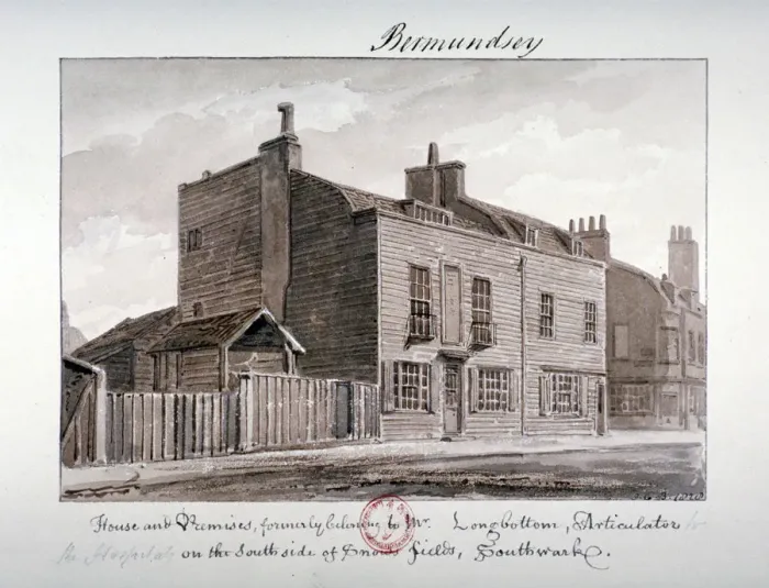 Framed Print : View of houses on the south side of Snowsfields, Bermondsey, London, 1828. Artist Framed Print : View of houses on the south side of Snowsfields, Bermondsey, London, 1828. Artist