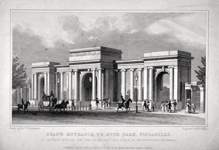 Framed Print : View of Hyde Park Corner, London, 1828 Framed Print : View of Hyde Park Corner, London, 1828