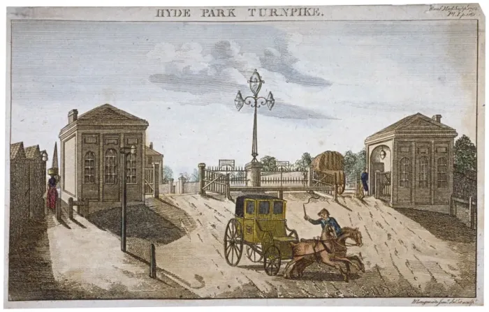 Framed Print : View of Hyde Park Corner Turnpike, Westminster, London, 1792 Framed Print : View of Hyde Park Corner Turnpike, Westminster, London, 1792