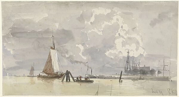 View of the IJ in Amsterdam, 1827-1892. Creator: Everhardus Koster
