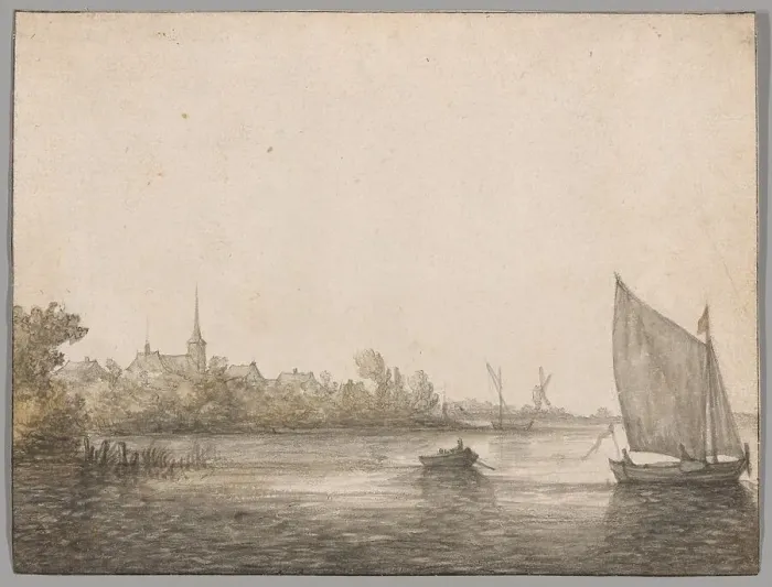 Framed Print : View of IJsselmonde Seen Across the New Maas, c.1640. Creator: Aelbert Cuyp Framed Print : View of IJsselmonde Seen Across the New Maas, c.1640. Creator: Aelbert Cuyp