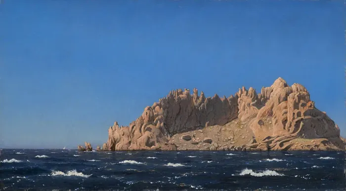 Framed Print : View of Île Maïre, 1854. Creator: Larsen, Emanuel (1823-1859) Framed Print : View of Île Maïre, 1854. Creator: Larsen, Emanuel (1823-1859)