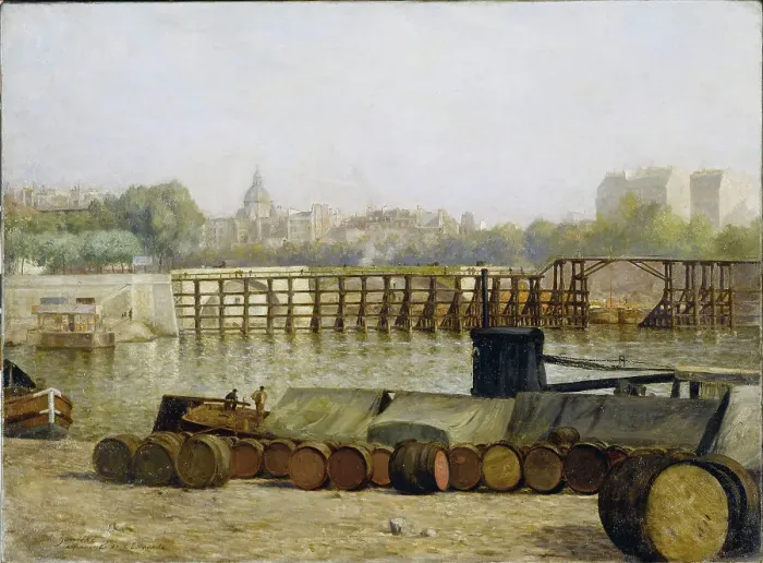 Framed Print : View of Ile Saint-Louis pier, in the morning, 1901. Creator: Edouard Zawiski Framed Print : View of Ile Saint-Louis pier, in the morning, 1901. Creator: Edouard Zawiski
