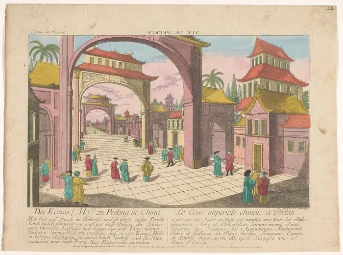 Framed Print : View of the Imperial Court in Beijing, 1755-1779. Creator: Franz Xavier Habermann Framed Print : View of the Imperial Court in Beijing, 1755-1779. Creator: Franz Xavier Habermann