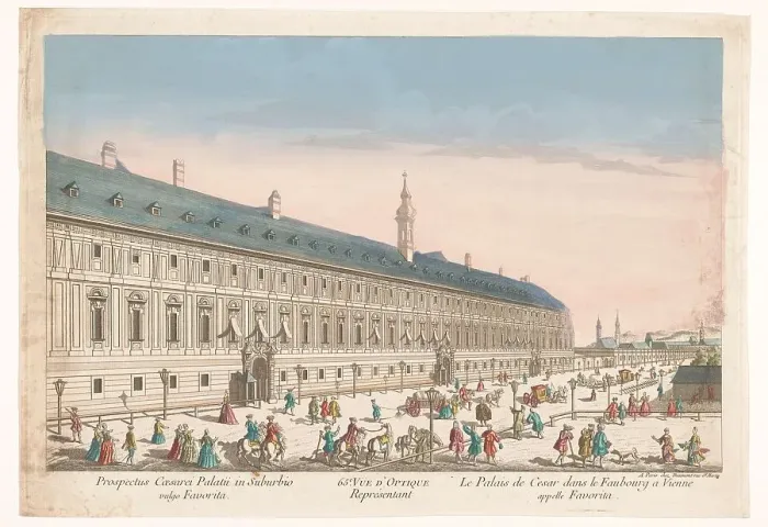 Framed Print : View of an imperial palace in a suburb in Vienna, 1745-1775. Creator: Anon Framed Print : View of an imperial palace in a suburb in Vienna, 1745-1775. Creator: Anon