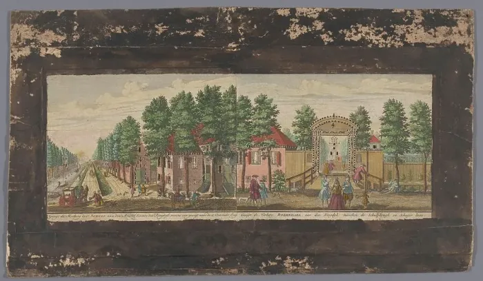 Framed Print : View of the Inn De Schulp and the Herberg Rozendael on the Ringdijk in Amsterdam, 1700-1799. Creator: Anon Framed Print : View of the Inn De Schulp and the Herberg Rozendael on the Ringdijk in Amsterdam, 1700-1799. Creator: Anon