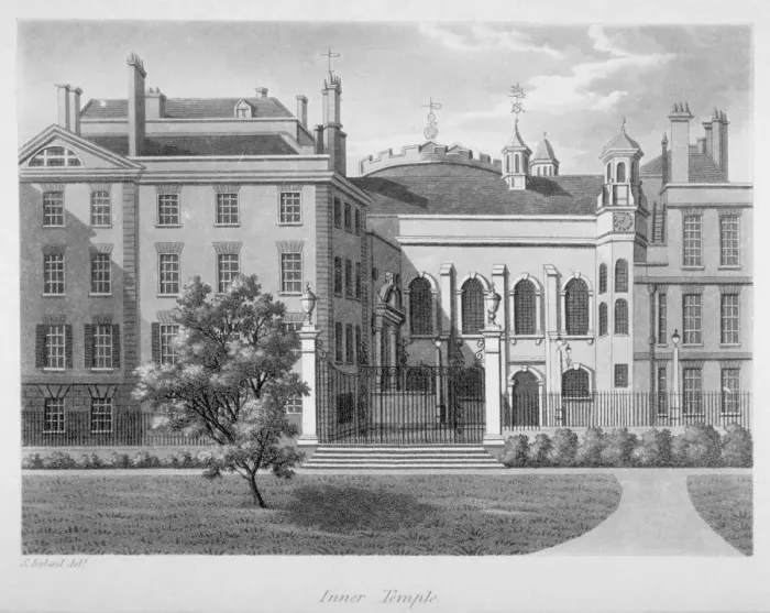 Framed Print : View of Inner Temple, City of London, 1800 Framed Print : View of Inner Temple, City of London, 1800