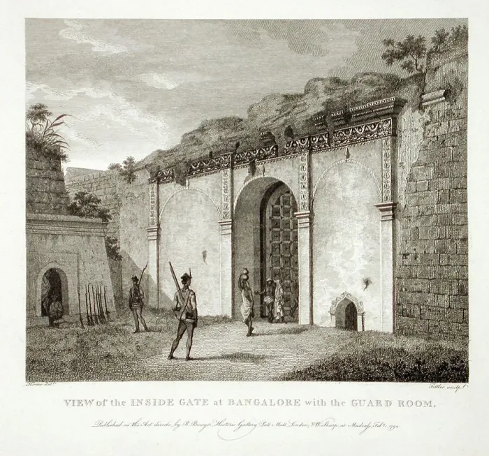 Framed Print : View of the Inside Gate at Bangalore, Mysore, 1794. Creator: Robert Home Framed Print : View of the Inside Gate at Bangalore, Mysore, 1794. Creator: Robert Home