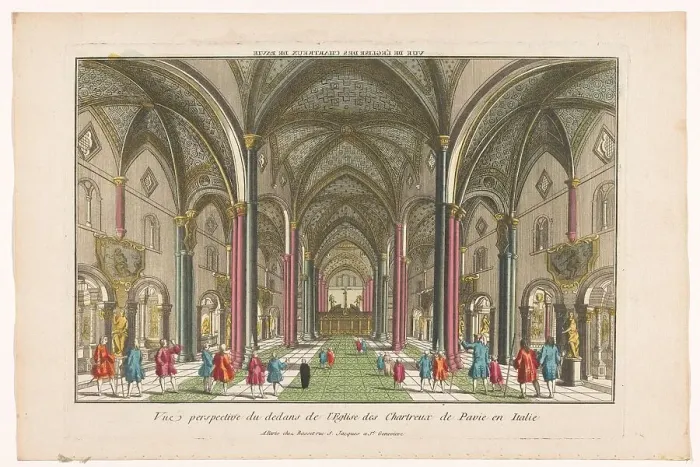 Framed Print : View of the interior of the Certosa di Pavia, 1700-1799. Creator: Unknown Framed Print : View of the interior of the Certosa di Pavia, 1700-1799. Creator: Unknown