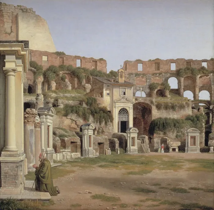Framed Print : View of the Interior of the Colosseum, 1816. Creator: CW Eckersberg Framed Print : View of the Interior of the Colosseum, 1816. Creator: CW Eckersberg