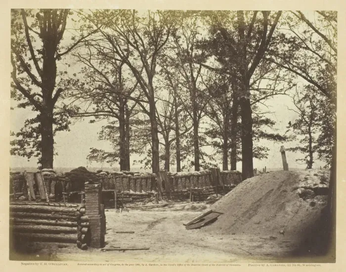 Framed Print : View of the Interior of Fort Steadman, May 1865. Creator: Alexander Gardner Framed Print : View of the Interior of Fort Steadman, May 1865. Creator: Alexander Gardner