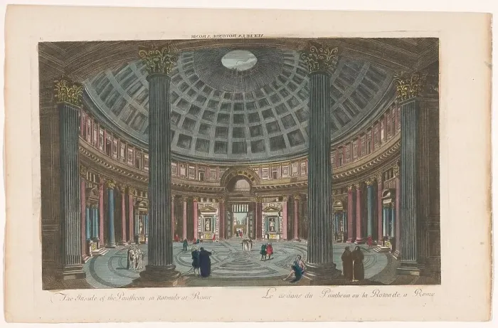 Framed Print : View of the interior of the Pantheon in Rome, 1700-1799. Creator: Unknown Framed Print : View of the interior of the Pantheon in Rome, 1700-1799. Creator: Unknown