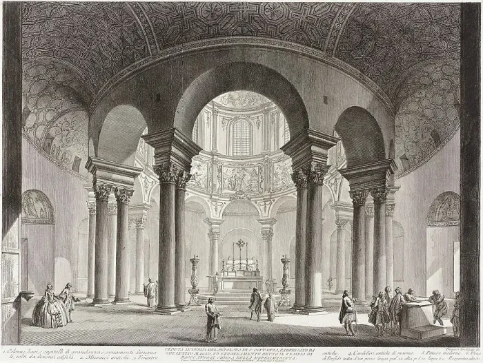 Framed Print : View of the interior of the Tomb of Saint Costanza, built by Constantine the Great... c1760-1778. Creator: Giovanni Battista Piranesi