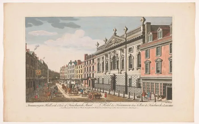 Framed Print : View of Ironmongers Hall on Fenchurch Street in London, 1753. Creator: Thomas Bowles Framed Print : View of Ironmongers Hall on Fenchurch Street in London, 1753. Creator: Thomas Bowles