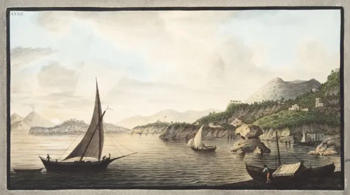 Framed Print : View of a part of the Island of Ischia called Lacco, 1776 Framed Print : View of a part of the Island of Ischia called Lacco, 1776