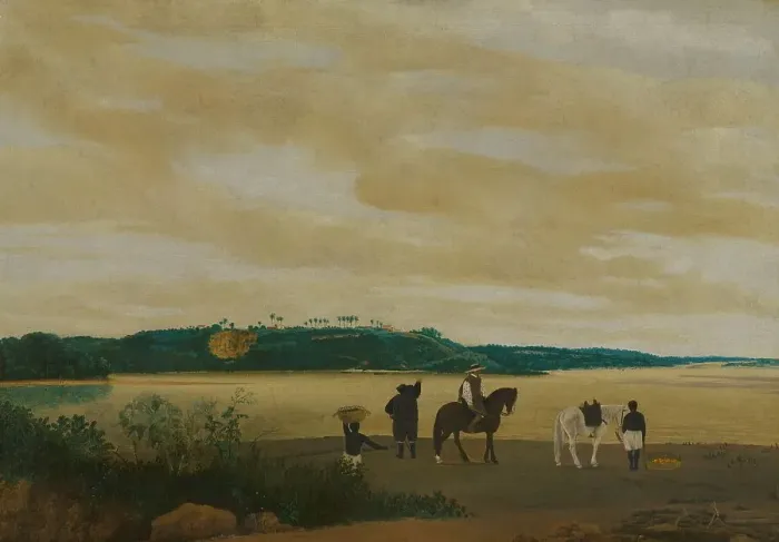 Framed Print : View of the Island of Itamaracá, Brazil, 1637. Creator: Frans Post Framed Print : View of the Island of Itamaracá, Brazil, 1637. Creator: Frans Post