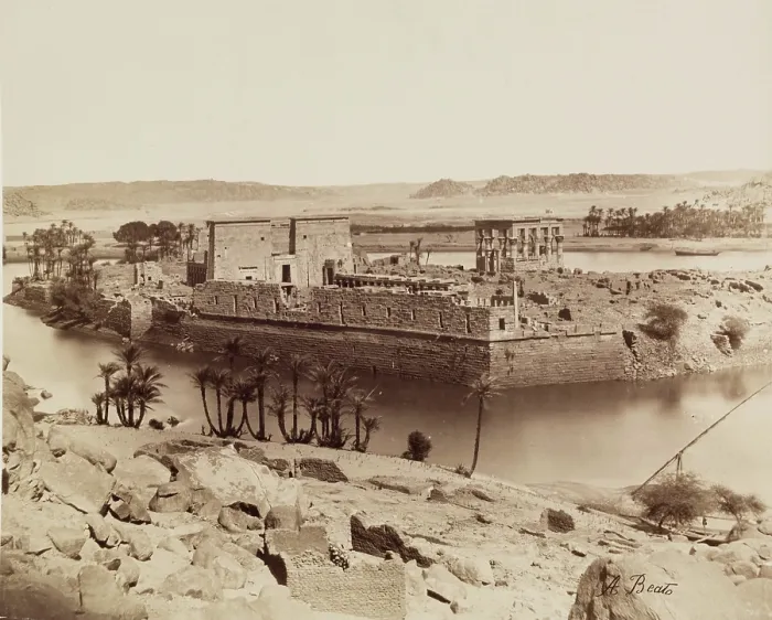 Framed Print : View of the Island of Philae from the South West, between 1860 and 1903. Creator: Antonio Beato Framed Print : View of the Island of Philae from the South West, between 1860 and 1903. Creator: Antonio Beato