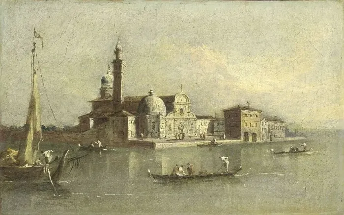 Framed Print : View of the Isola di San Michele in Venice, 1774-1835. Creator: Giacomo Guardi Framed Print : View of the Isola di San Michele in Venice, 1774-1835. Creator: Giacomo Guardi