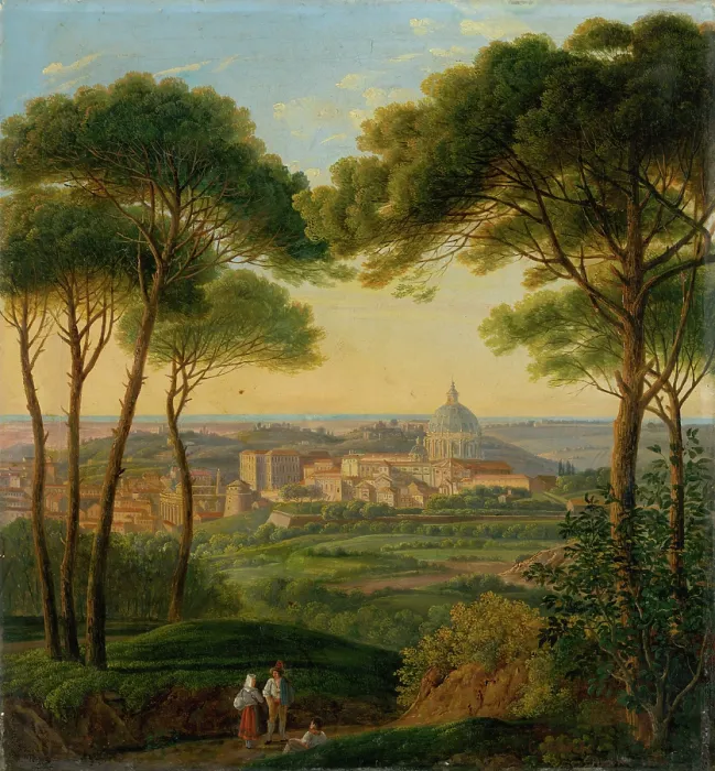 Framed Print : View of an Italian city, c1860. Creator: Karol Marko Framed Print : View of an Italian city, c1860. Creator: Karol Marko