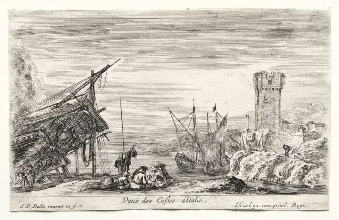 Framed Print : View of the Italian Coast. Creator: Stefano Della Bella (Italian, 1610-1664) Framed Print : View of the Italian Coast. Creator: Stefano Della Bella (Italian, 1610-1664)
