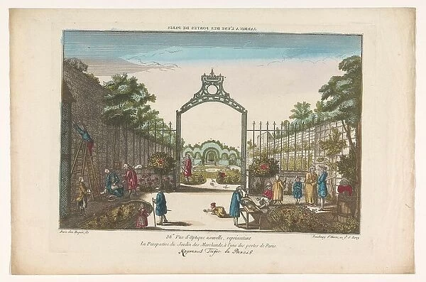 View of the Jardin des Marchands in Paris, 1735-1805. Creator: Unknown