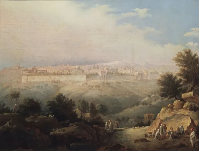 Framed Print : View of Jerusalem, 1821. Artist: Vorobyev, Maxim Nikiphorovich (1787-1855) Framed Print : View of Jerusalem, 1821. Artist: Vorobyev, Maxim Nikiphorovich (1787-1855)